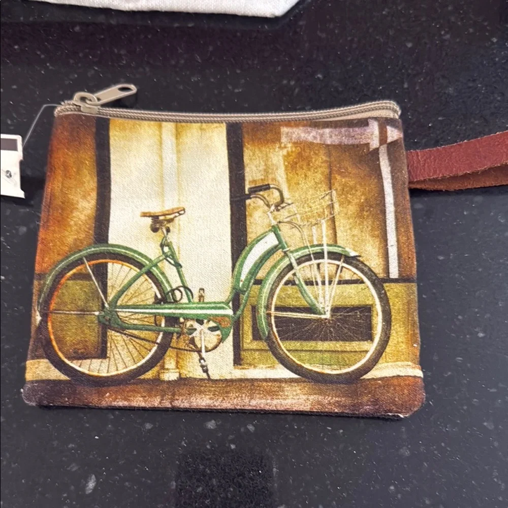 Vintage Bicycle Print Wristlet
